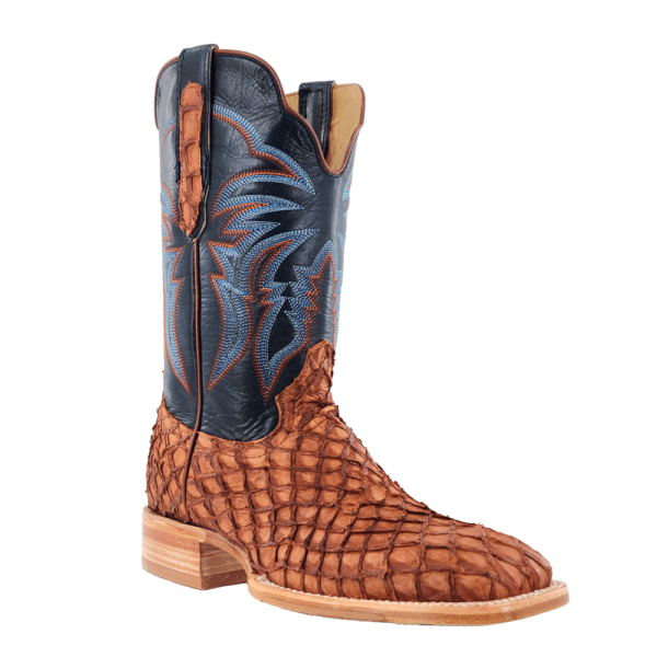 R Watson | Men's Pirarucu Wide Square 11"- MATTE COGNAC R Watson | Men's Pirarucu Wide Square 11"- MATTE COGNAC